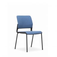 NOWY STYL - XILIUM Krzesło Konferencyjne FRAME CHAIR 4L UPH WHITE | na 4 nogach | Oparcie - Tapicerowane Krzesło prezentowane w elementach w kolorze czarnym.