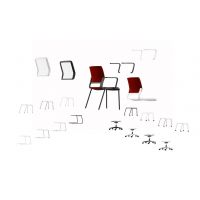 NOWY STYL - XILIUM Krzesło Konferencyjne FRAME CHAIR 4L UPH BLACK | na 4 nogach | Oparcie - Tapicerowane Możliwość Konfiguracji