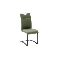 MC AKCENT - ZAPARA Krzesło na płozie | Stelaż metal lakier czarny mat | Tkanina oliwka | ZPSS46OL