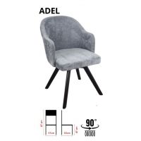 STOLMEB - Krzesło ADEL | PODSTAWA DREWNIANA | OBROTOWE 90° Z POWROTEM