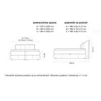 WERSAL - ALBERTO Łóżko Kontynentalne 140x200 z pojemnikiem | Materac Mini Bonell | Materac Pocket