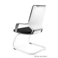 UNIQUE MEBLE - APOLLO SKID Krzesło Konferencyjne W-901 | Biały