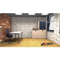 AMS Meble Biurowe - EVENT Biurko BV1 | 120x70 cm | 1-osobowe | Wolnostojące | Dąb Sonoma | Nogi Aluminium | DOSTĘPNE OD RĘKI