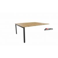 AMS Meble Biurowe - STAND PLUS Biurko BS14+ Na Stelażu Metalowym | 160x140cm | 2-osobowe | Podporowe | Z Dystansem 1 cm