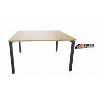AMS Meble Biurowe - STAND PLUS Biurko BS19+ Na Stelażu Metalowym | 140x140cm | 2-osobowe | wolnostojące | Z Dystansem 1 cm