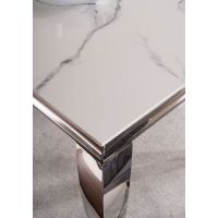 SIGNAL - PRINCE CERAMIC Stół 150x90x75 | Biały CALACATTA | Chrom