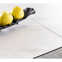 SIGNAL - WESTIN SC Stół 120-160x80 | Biały efekt marmuru | Czarny mat
