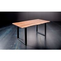 MC AKCENT - CALABRIA Stół drewniany | grubość blatu 2,5 cm | noga typu U metal lakier antracyt mat