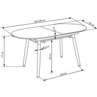 HALMAR - Stół Caliber 160-200x90, biały / dąb san remo