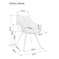 SIGNAL - CHERRY Krzesło Velvet | Tkanina | Granatowy Bluvel 86