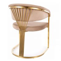 SIGNAL - CROWN Velvet Gold Krzesło | Tkanina | Beż Bluvel 28 | Stelaż złoty
