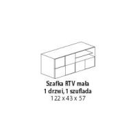 MC AKCENT - DAMA Rtv mała | 1 drzwi 1 szuflada | Biały połysk | 209008-01