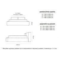 WERSAL - DOHA Łóżko 180x200 z pojemnikiem | rama stelaża metalowa