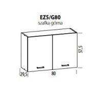 LIVEO - ELIZA Szafka EZ6/G80W | Górna 80 | Witryna | 2 Drzwi
