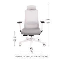 GROSPOL - NICO Fotel Obrotowy W HD White | Mechanizm Synchro Self SF2 | Podstawa Biały / Chrom | Podłokietniki R6