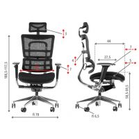 STEMA - Fotel obrotowy ErgoNew S8 | Czarny | Siedzisko tkaninowe