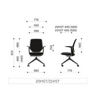 PROFIM - TRILLO PRO Fotel obrotowy 20HST | Oparcie plastikowe | Baza 4-ramienna | Podłokietniki