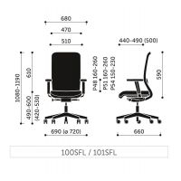 PROFIM - VERIS NET Fotel Obrotowy 101SFL | Siedzisko Wysuwane | Pochylenie Oparcia i Siedziska | Regulowane Podparcie Lędźwiowe | Zgodny z Rozporządzeniem z 2023 roku