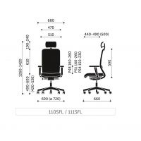 PROFIM - VERIS NET Fotel obrotowy 110SFL | Siedzisko wysuwane | Pochylenie oparcia i siedziska | Zagłówek