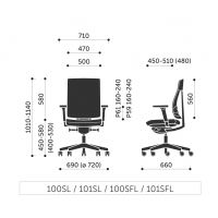 PROFIM - XENON NET Fotel Obrotowy 100SL | Oparcie Siatkowe | Mechanizm SYNCHRO | Siedzisko Wysuwane | Zgodny z Rozporządzeniem z 2023 roku