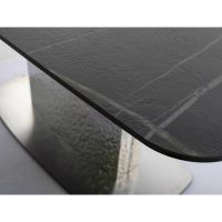 SIGNAL - MONCLER CERAMIC SAHARA NOIR Stół 160-240x90 | Czarny mat | Srebrny