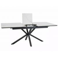 SIGNAL - LOGAN CERAMIC Stół 160-200x90 | Biały mat | Czarny Mat