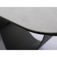 SIGNAL - INFINITY CERAMIC Stół 160-240x95cm | NATURE CLOUD | Biały mat | Stelaż Czarny mat