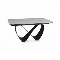 SIGNAL - INFINITY CERAMIC Stół 160-240x95cm | NATURE CLOUD | Biały mat | Stelaż Czarny mat