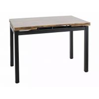 SIGNAL - GD-017 OKLEINA Stół rozkładany 110-170x74 | Orzech Vintage | Czarny mat