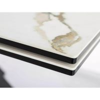 SIGNAL - COLUMBUS CERAMIC Stół 90x160-240x76h | AMBER BIANCO | Biały | Czarny