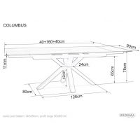 SIGNAL - COLUMBUS CERAMIC Stół 90x160-240x76h | AMBER BIANCO | Biały | Czarny