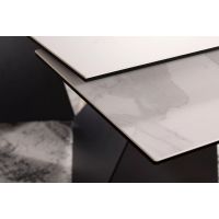 SIGNAL - PETERSON CERAMIC STATUARIO VENATO Stół 160-240x90 | Biały mat | Czarny mat