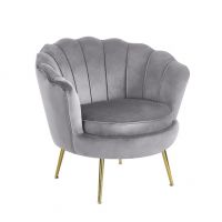 FURNITEX - LC-032-1 Fotel | Riviera 91 Szary | Nogi złote