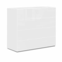 NEW ELEGANCE - NEW ELEGANCE GLASS Komoda wykończona szkłem | Biała