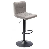 FURNITEX - N-12P Hoker | Velvet | Szary | Stelaż czarny | Regulowana wysokość