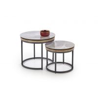 HALMAR - ITAKA Ława | zestaw | Spiek- popielaty marmur/grafitowy