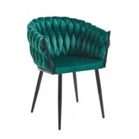 FURNITEX - K7-FX Krzesło | Velvet | Zielone | Nogi czarne