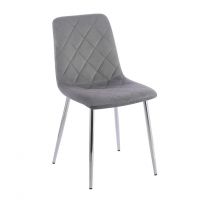 FURNITEX - K6-FX(S) Krzesło | Velvet | szare | Nogi chrom