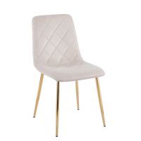 FURNITEX - K6-FX(G) Krzesło | Velvet | Riviera 06 beżowe | Nogi złote