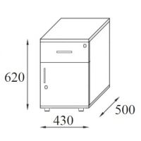 AMS Meble Biurowe - Kontener Biurowy K1 A/B | 43x50x62h cm