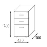 AMS Meble Biurowe - Kontener Biurowy K4 A/B | 43x50x76h cm