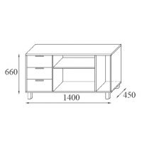 AMS Meble Biurowe - Kontener Podporowy KP4 A/B | 140x45x66h cm