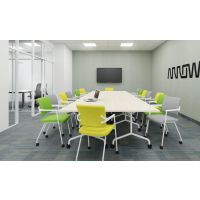 NOWY STYL - 2ME Krzesło konferencyjne S W 4L ARM BL GBP | Wersja biała W | Na 4 nogach | Sztaplowane Aranżacja