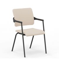 NOWY STYL - 2ME Krzesło konferencyjne S BL 4L ARM BL GBP | Wersja czarna BL | Na 4 nogach | Sztaplowane