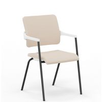 NOWY STYL - 2ME Krzesło konferencyjne S W 4L ARM BL GBP | Wersja biała W | Na 4 nogach | Sztaplowane