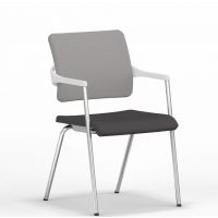 NOWY STYL - 2ME Krzesło konferencyjne W 4L ARM BL GBP | Wersja biała W | Na 4 nogach