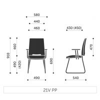 PROFIM - ARCA Krzesło Konferencyjne 21V | Na Płozie