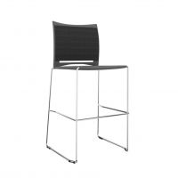 PROFIM - ARIZ Krzesło barowe 555CV | Siedzisko plastikowe i oparcie siatkowe