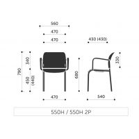 PROFIM - BIT Krzesło konferencyjne 550H | Siedzisko i oparcie plastikowe | Na 4 nogach