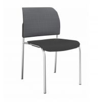PROFIM - BIT Krzesło konferencyjne 555H | Siedzisko plastikowe i oparcie siatkowe | Na 4 nogach
